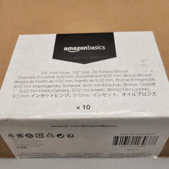 Cabinet Inset Hinges Oil Rubbed Bronze 3/8" Inset Set of 10 Pairs - Picture 4 of 5